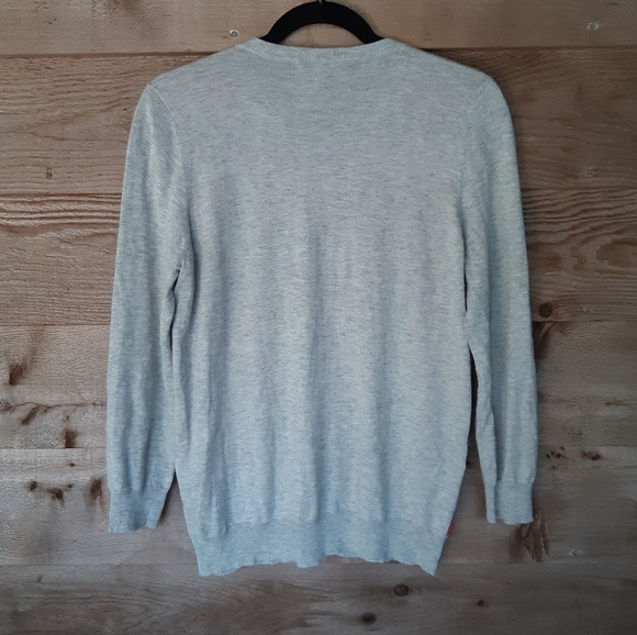 Joie Gray Cashmere Blend Sweater with Red Anchor Size Medium - Picture 2 of 3